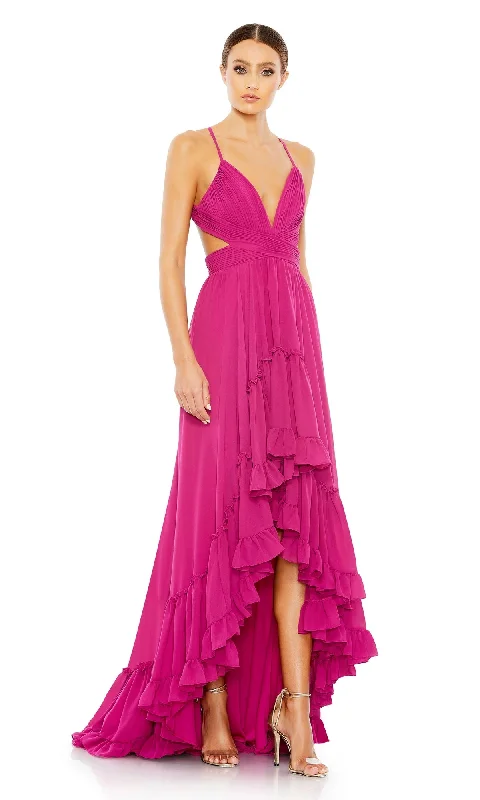 Sexy satin maxi dresses with pleats-Mac Duggal Long Formal Dress 67992