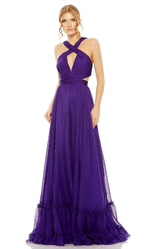 Elegant floral maxi dresses with sequins-Mac Duggal Long Formal Dress 68474