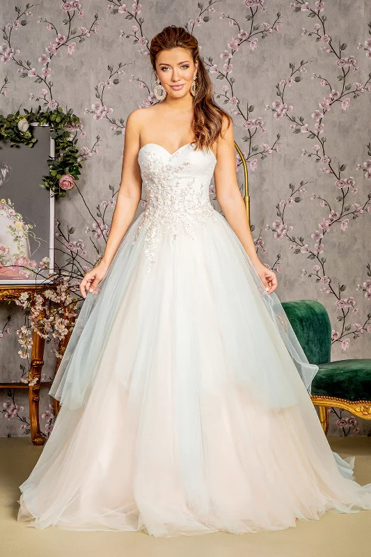 Evening dress with delicate embroidery-Applique Strapless A-line Ball Gown by GLS Gloria GL3244