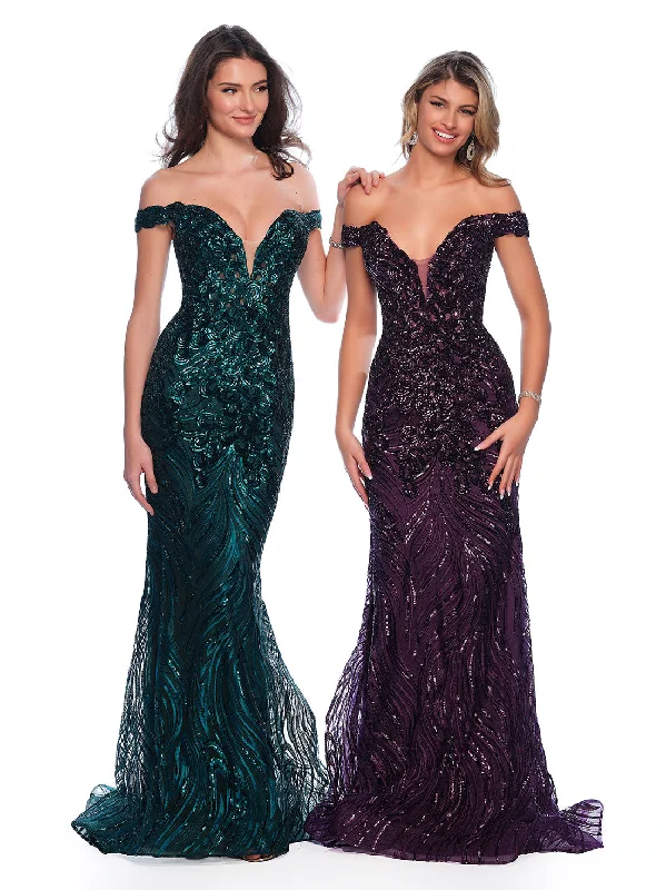 Evening dress for luxurious night-Long Evening Dress by Dave and Johnny 11002