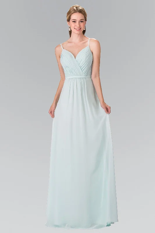 Evening dress with a dramatic train-Long Sweetheart Spaghetti Strap Pleated Dress by Elizabeth K GL2374