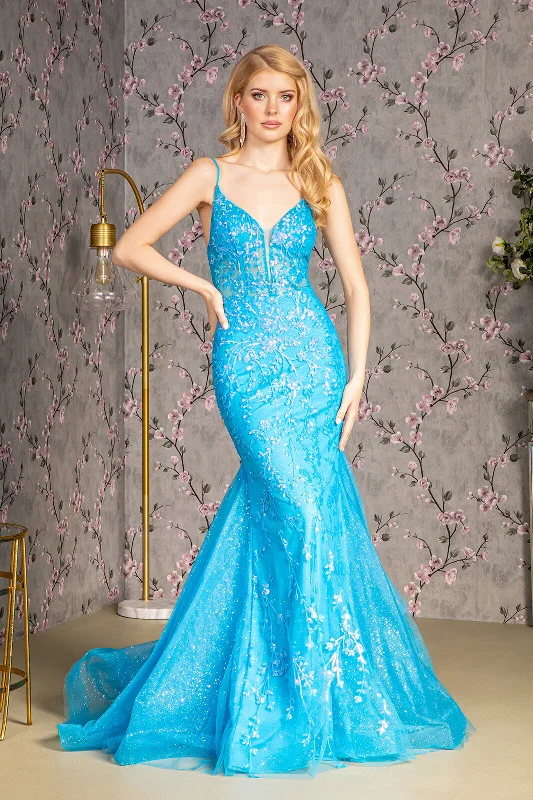 Evening dress for fabulous wedding-Sequin Print Sleeveless Mermaid Dress by GLS Gloria GL3220