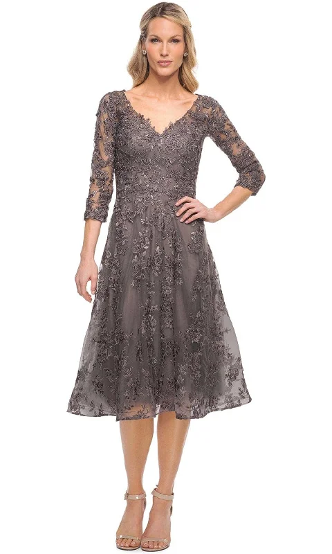 Party dress for a glamorous birthday VIP designer gathering-La Femme 30268 - Laced A Line Dress