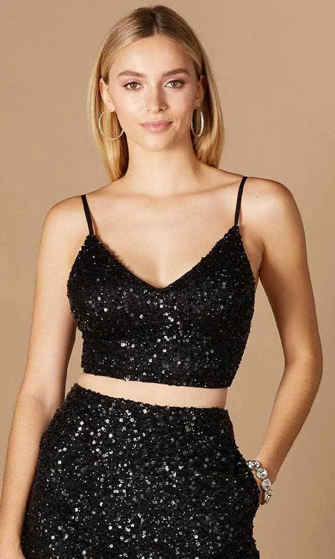 Party dress for a glamorous designer fashion gathering-Lara Dresses 29305 - Crop top Spaghetti Strap