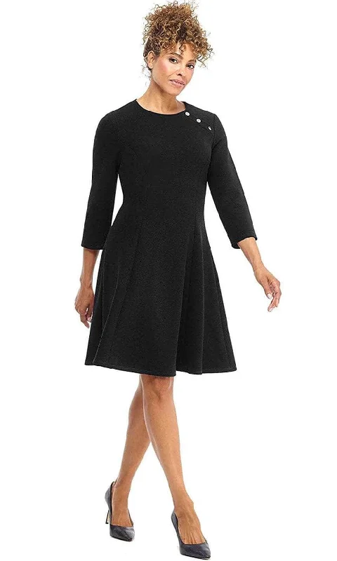 Party dress for a stylish birthday party-London Times T4704M - Quarter Sleeve Formal Dress