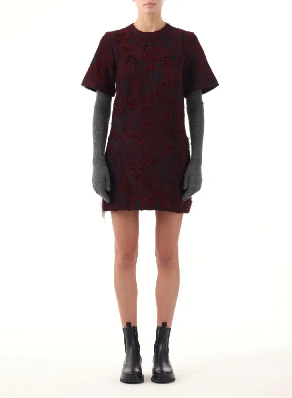 mini dresses-for every seasonal eventCHENILLE JACQUARD MINI SHIFT DRESS