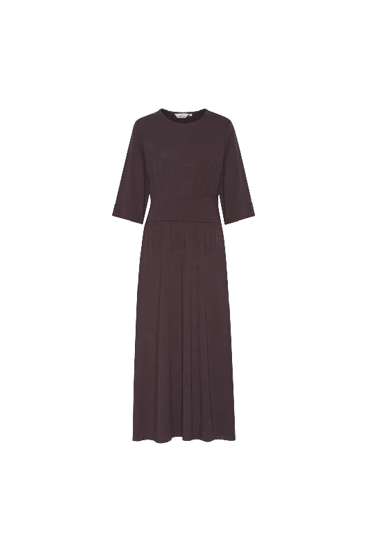 Sexy satin maxi dresses for special events-Jo Long Dress - Chocolate Plum