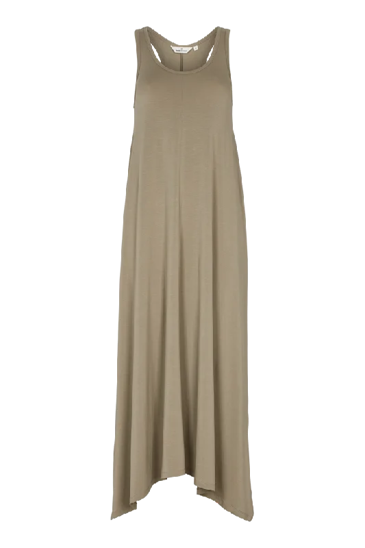 Plus size evening maxi dresses-Jo Long Tank Dress - Vetiver