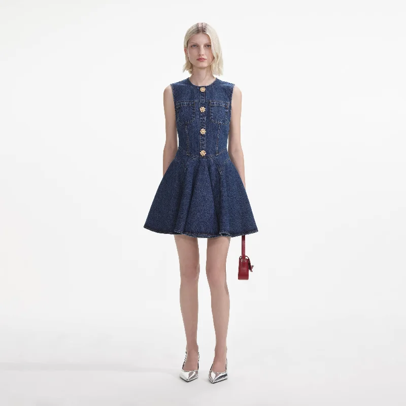 mini dresses-perfect for the holiday seasonDenim Skater Mini Dress