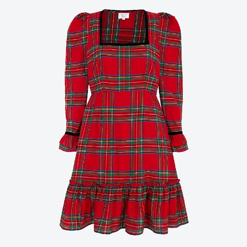 mini dresses-perfect for cozy eveningsPink City Prints Tartan Evelyn Mini Dress