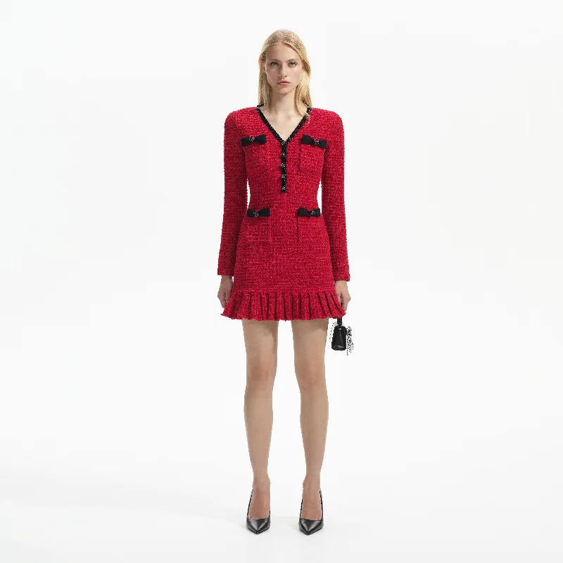 mini dresses-perfect for a night outRed Knit Mini Dress