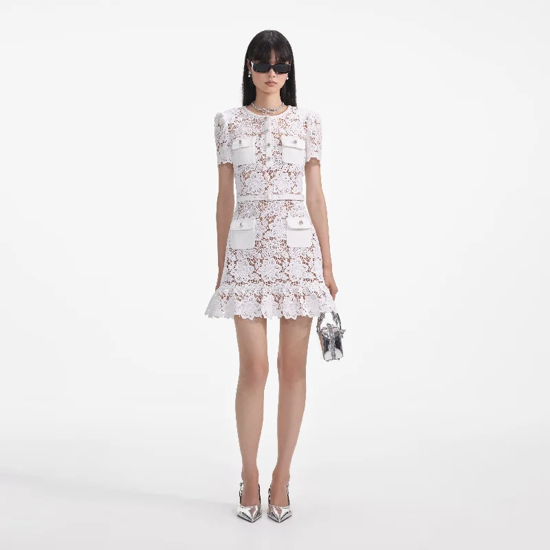 mini dresses-perfect fit for weddingsWhite Lace Mini Dress